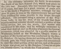 Taken on October 21st, 1881 in Horncastle, Lincolnshire, England and sourced from Lincolnshire Chronicle.